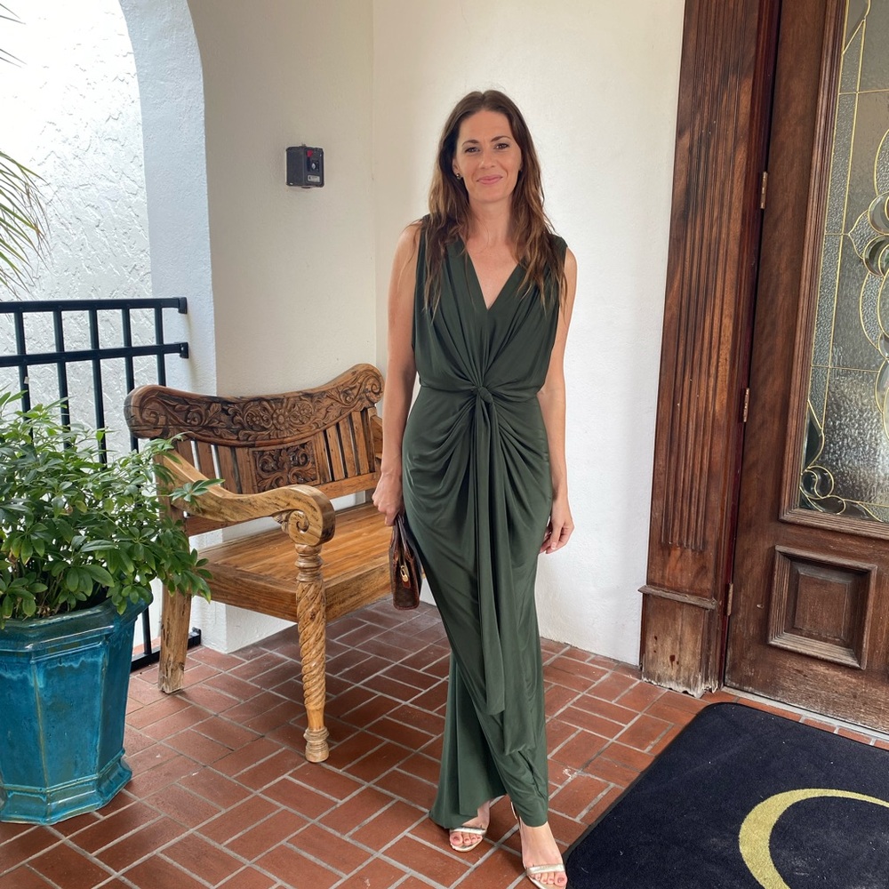 Misa Los Angeles Forest Green Maxi Dress